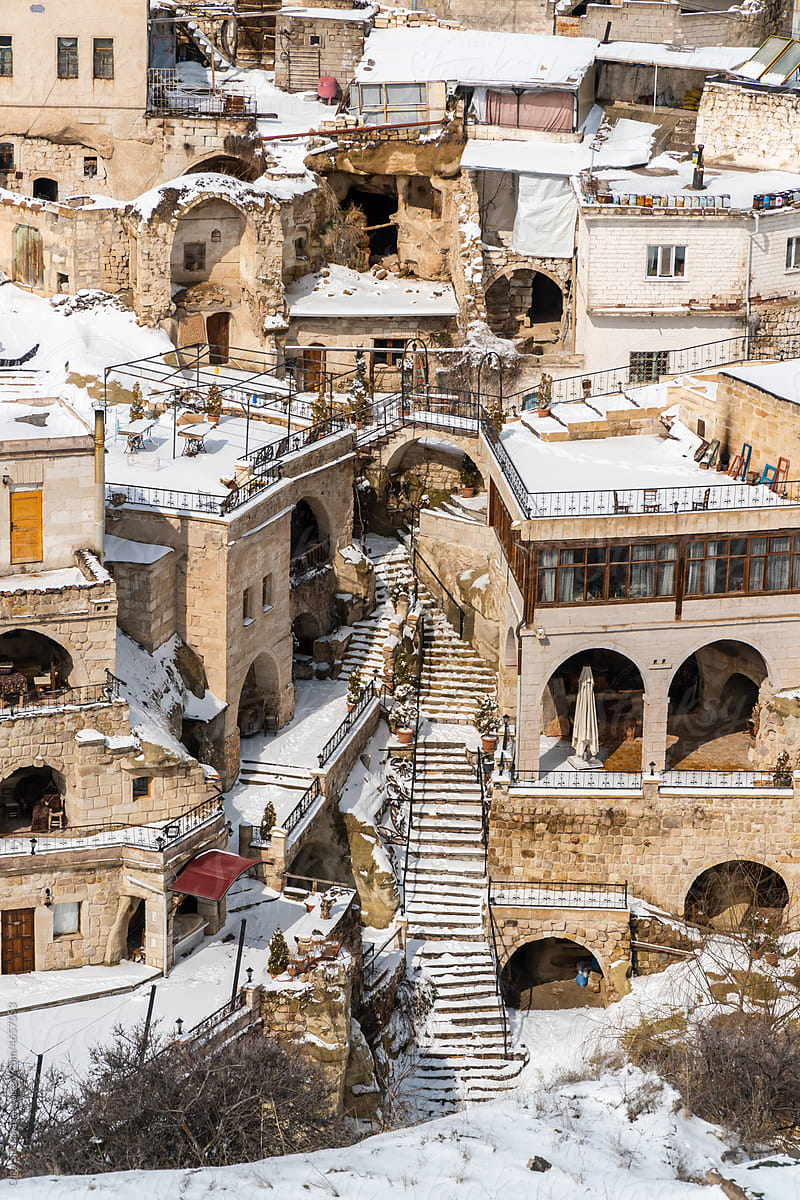 Cappadocia village snow