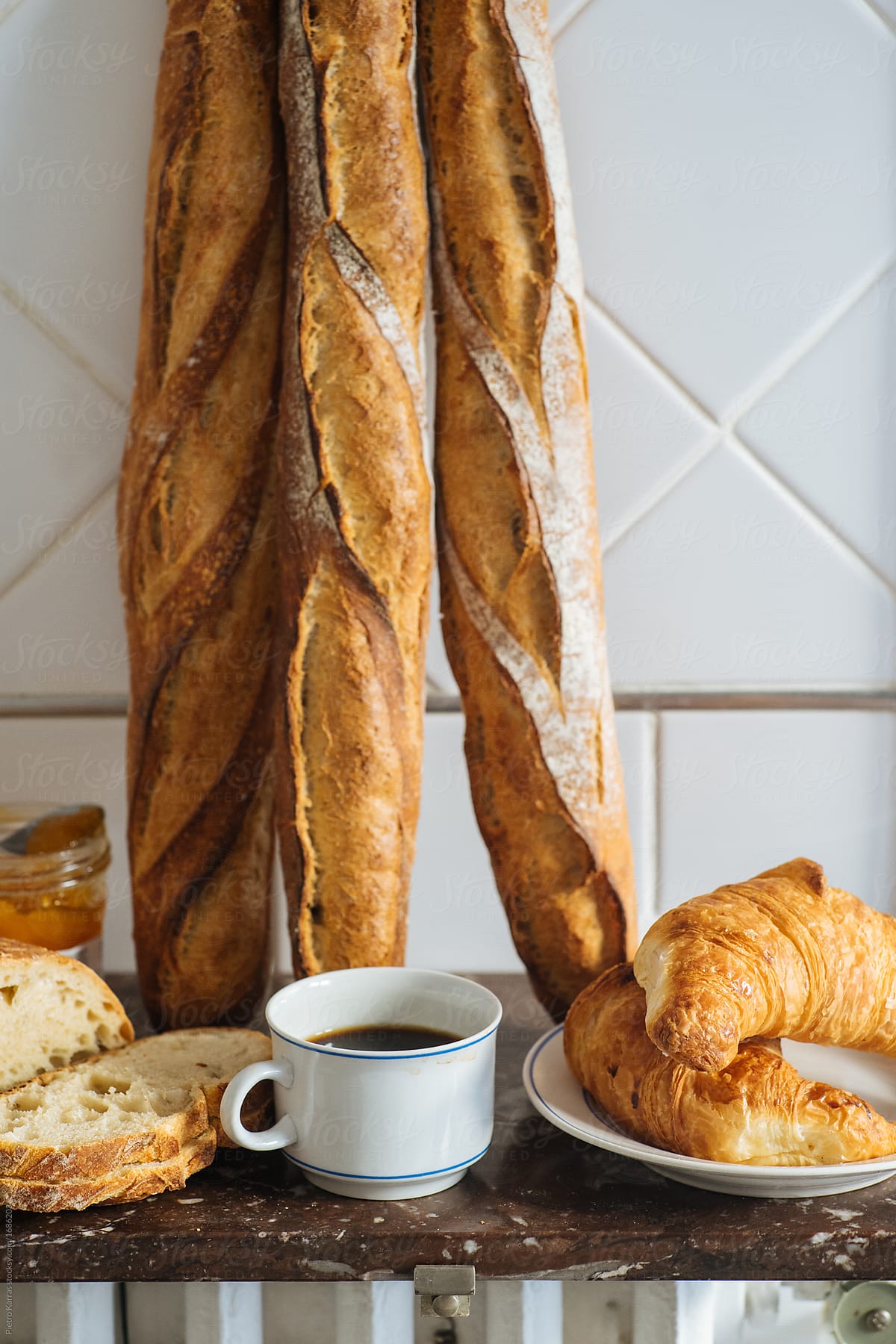 Traditional french bread and baget