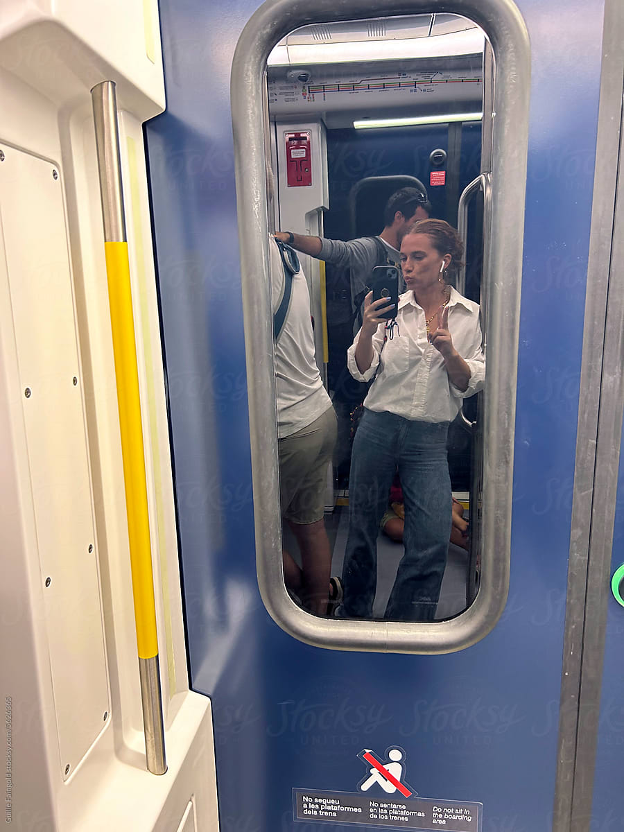 Real Selfie Commuting to Work by metro