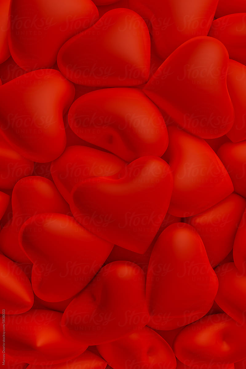 Background of stacked red hearts