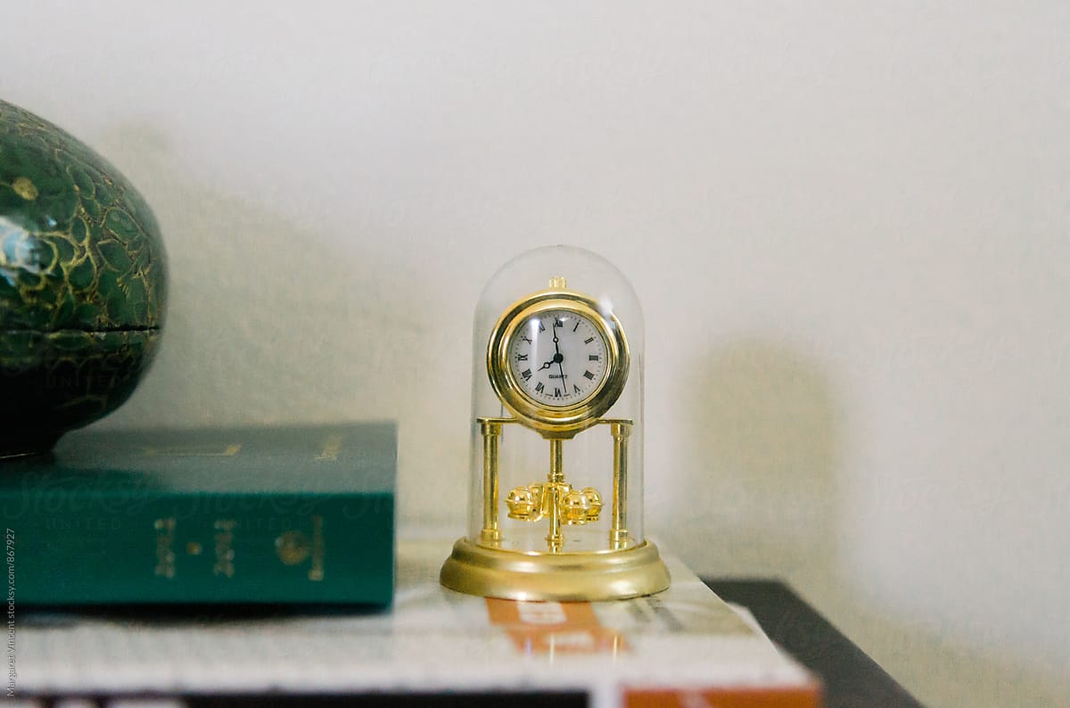 a miniature version of a classic clock, horizontal