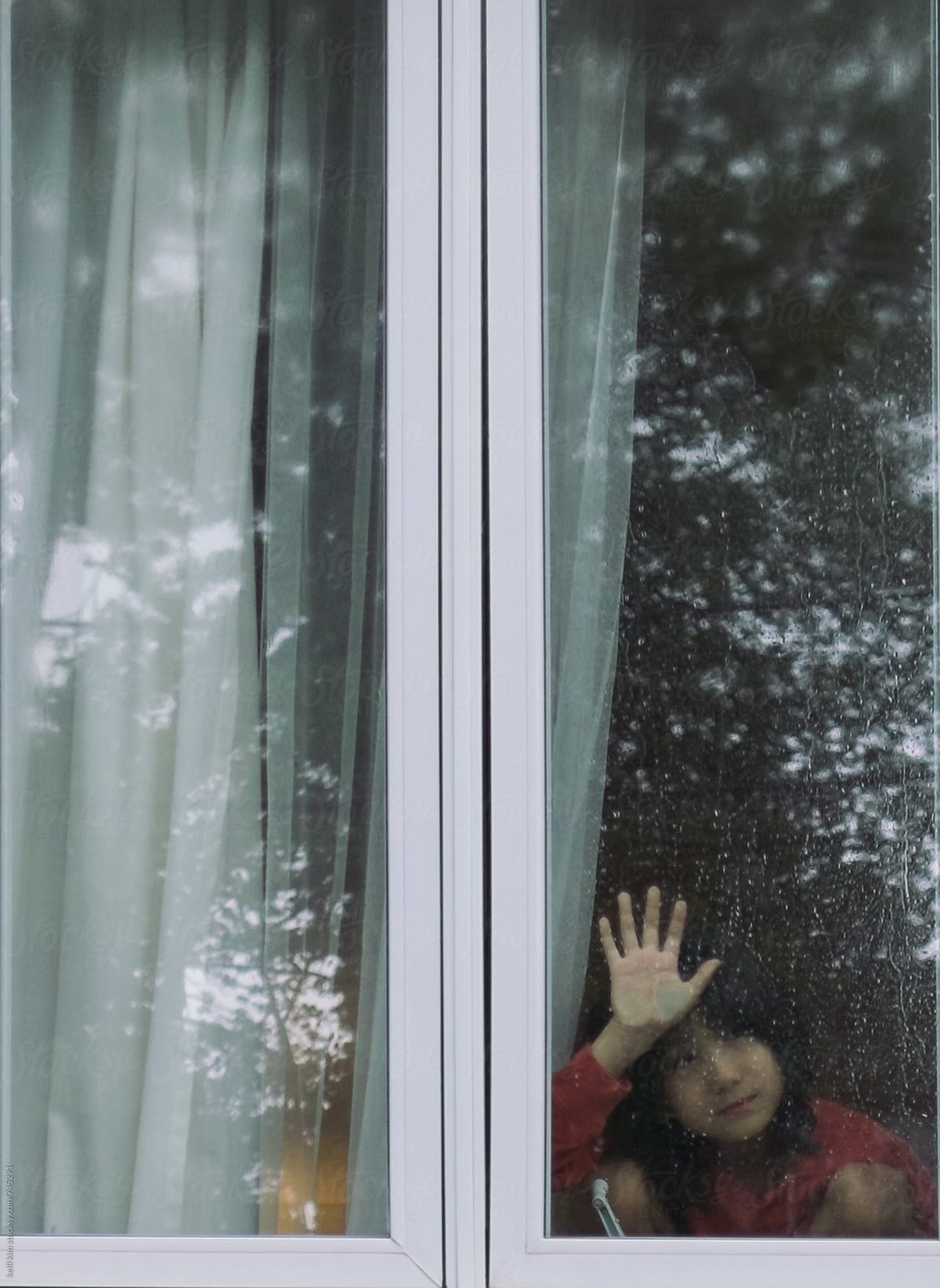Young boy in window