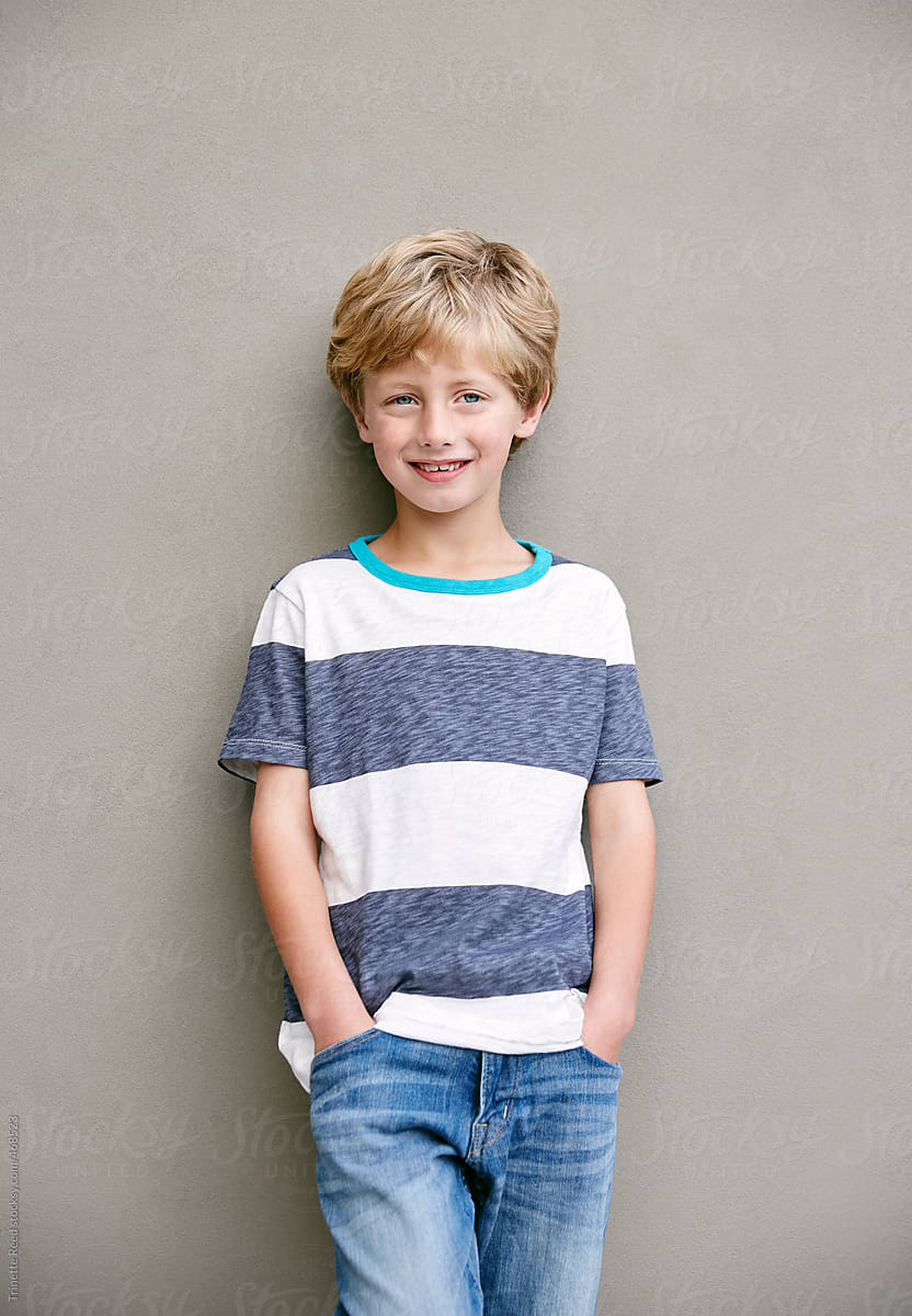 Portrait Of Young Boy Smiling By Stocksy Contributor Trinette Reed