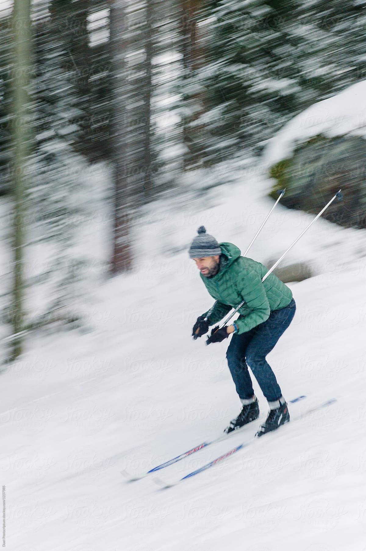 Person skiing on hill slope
