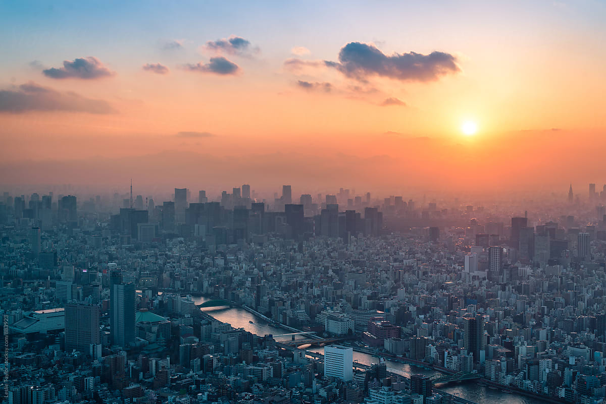 Sunset Over Tokyo From The Skytree