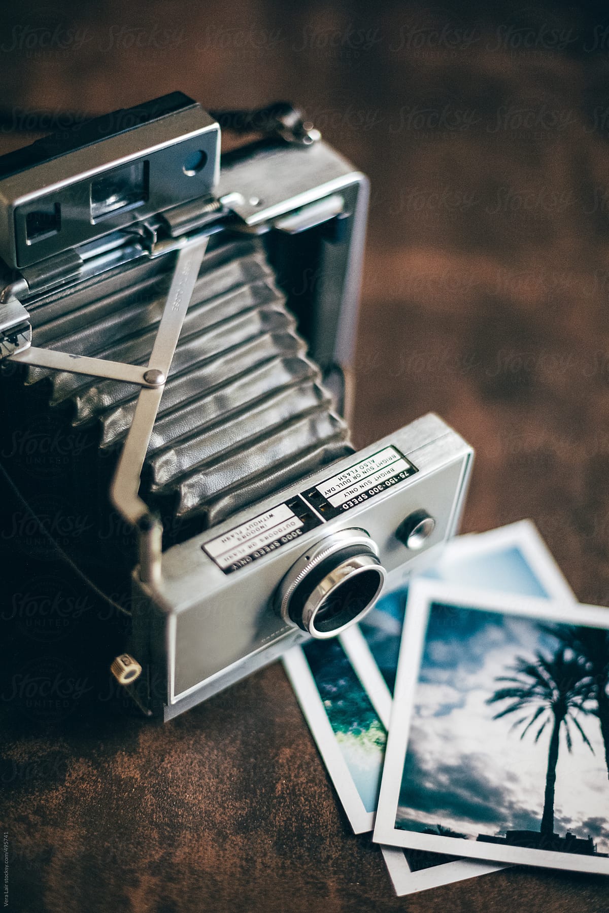 Old camera and Polaroid