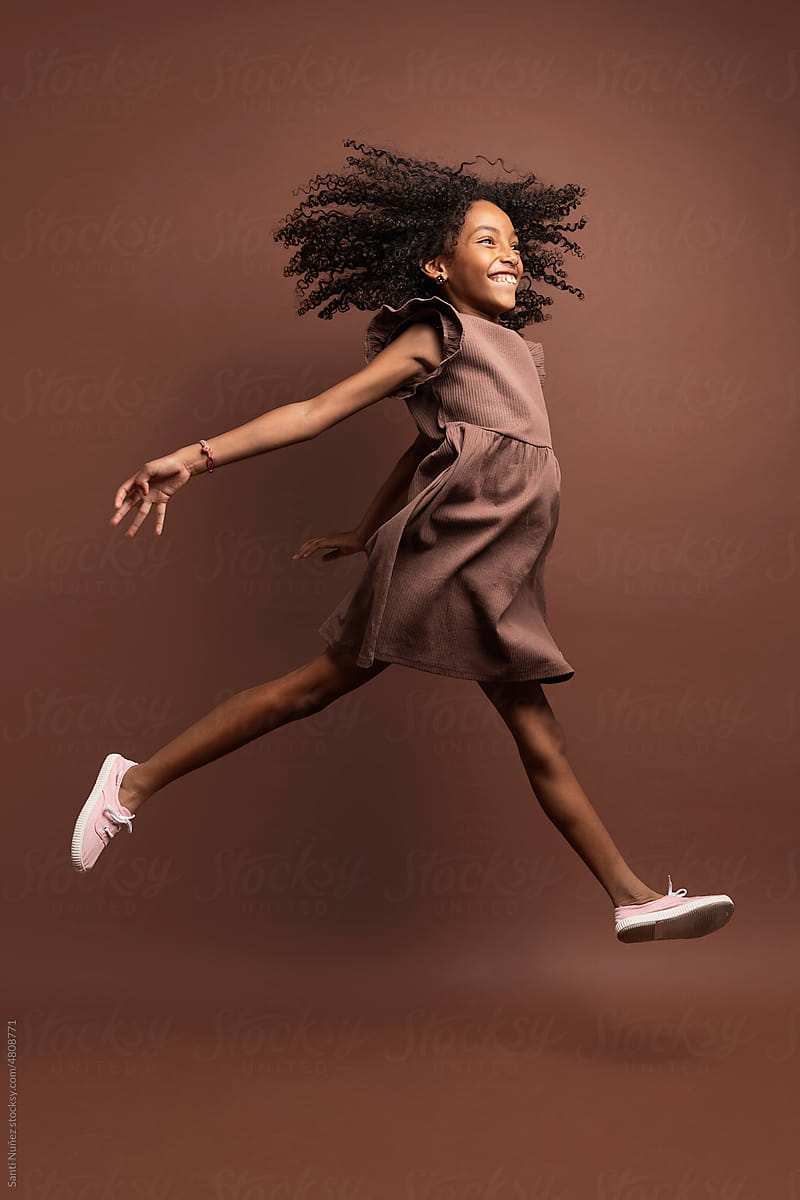 black girl jumping