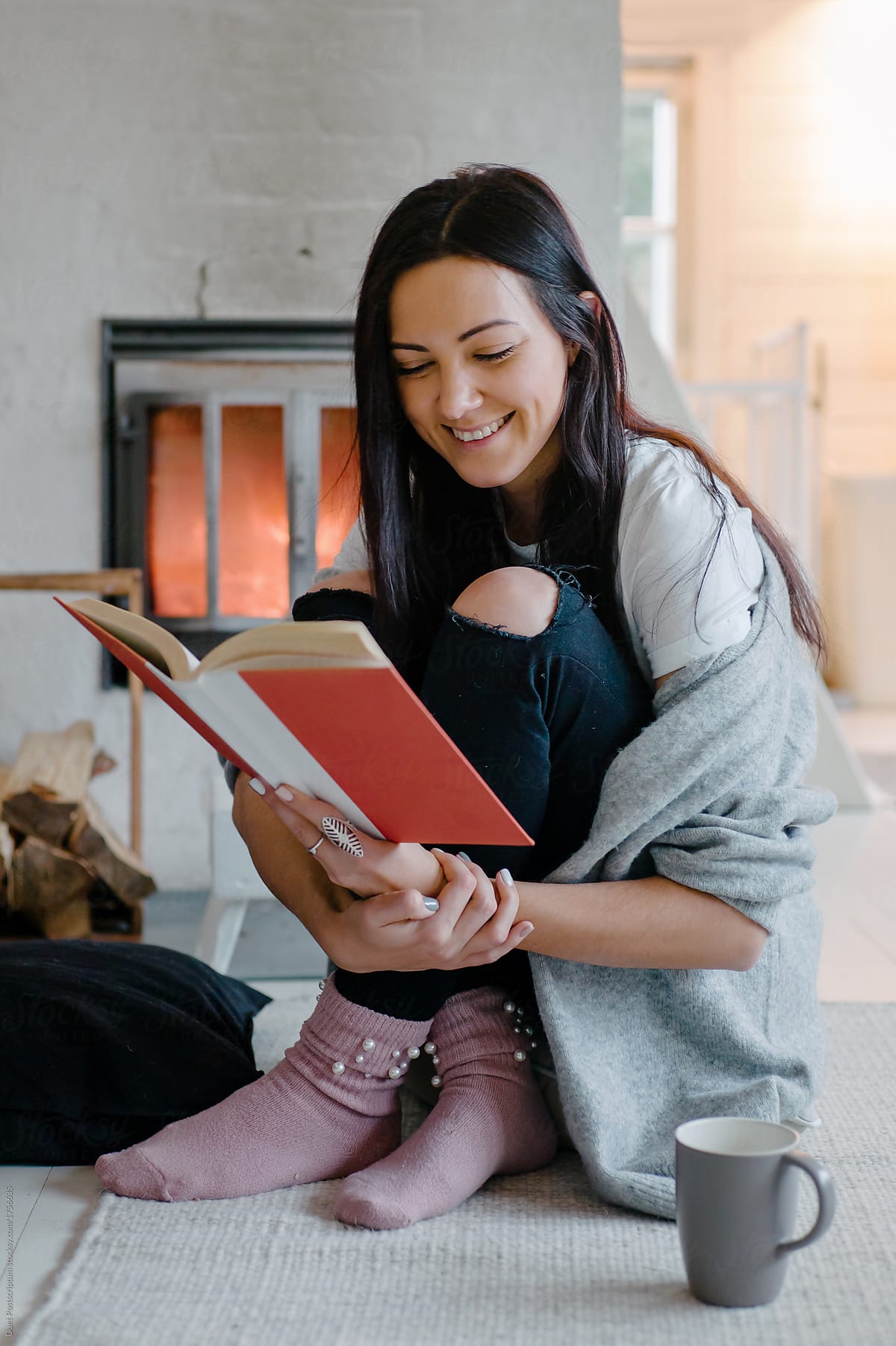 Content Woman Enjoying Book By Stocksy Contributor Duet Postscriptum