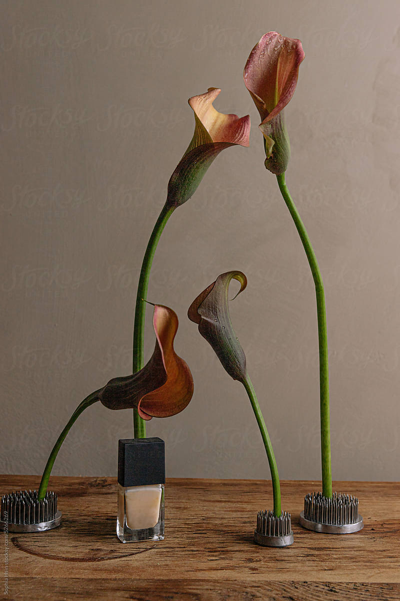 Calla lily with beauty product