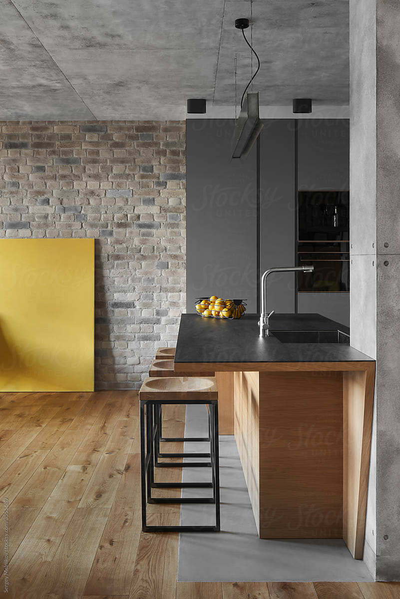 Modern kitchen in loft style