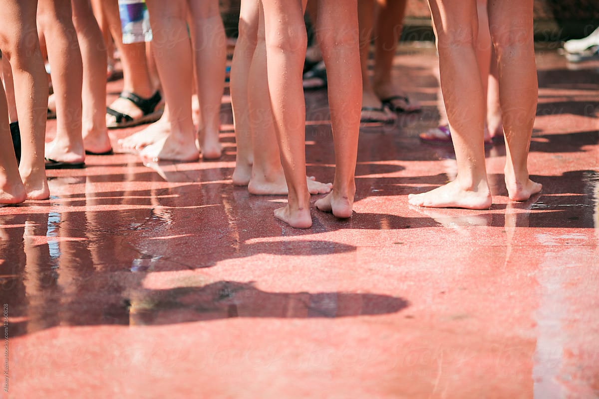 barefoot hot pavement