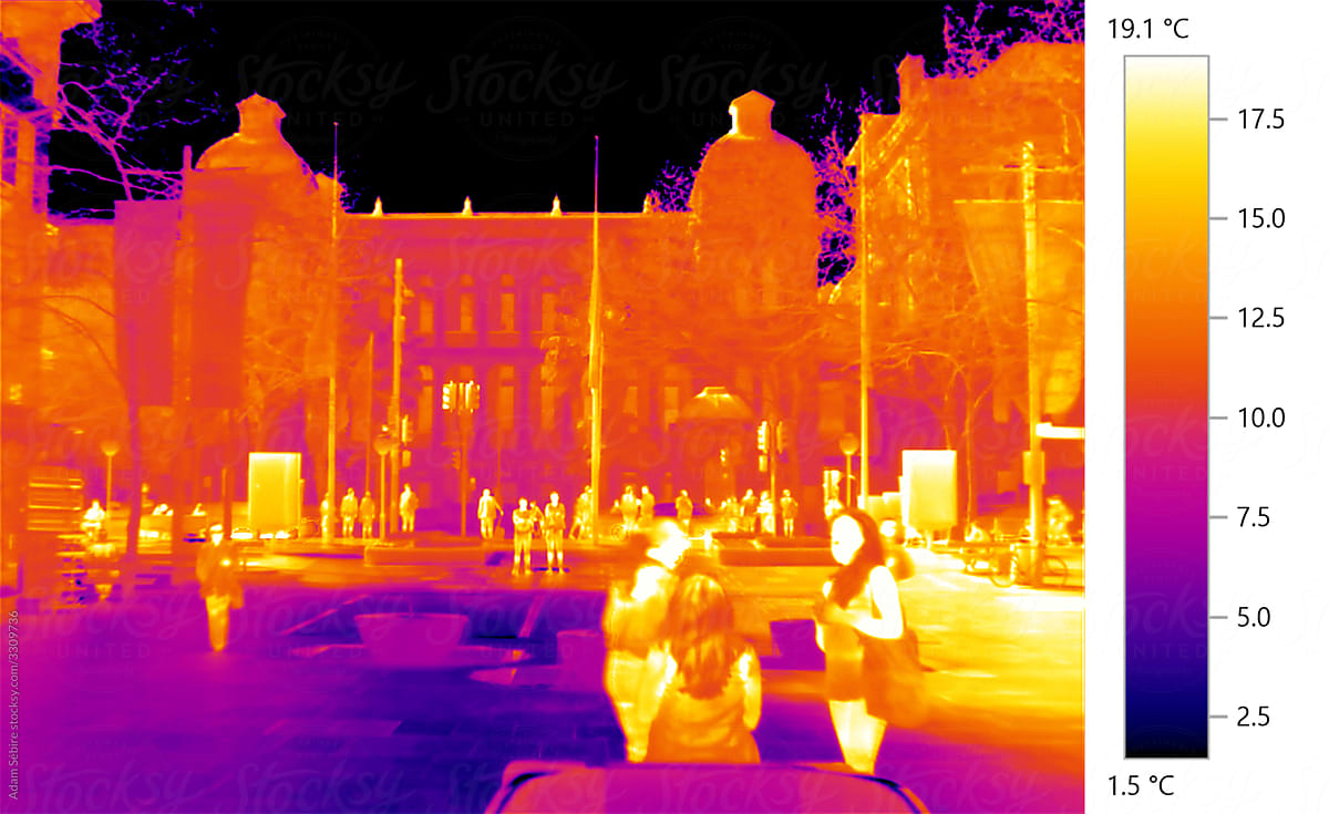 Climate change heats city built environment - infrared thermal imaging