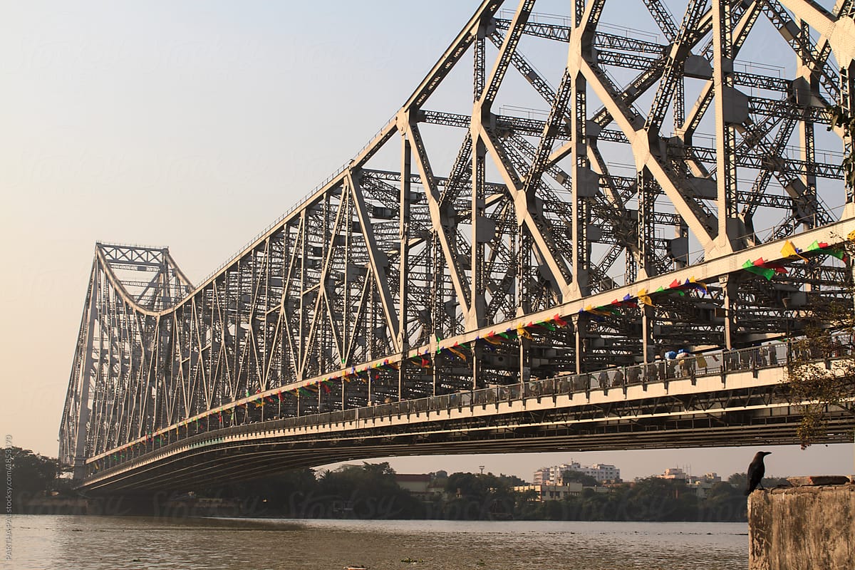 Howrah Bridge, a vintage construction over River Ganga at Kolkata