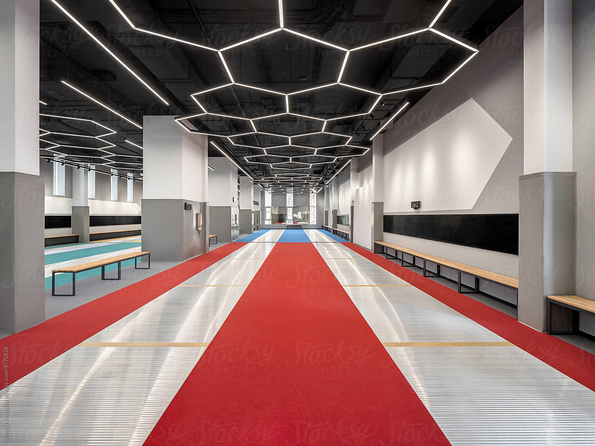 Great interior of modern fencing sport club