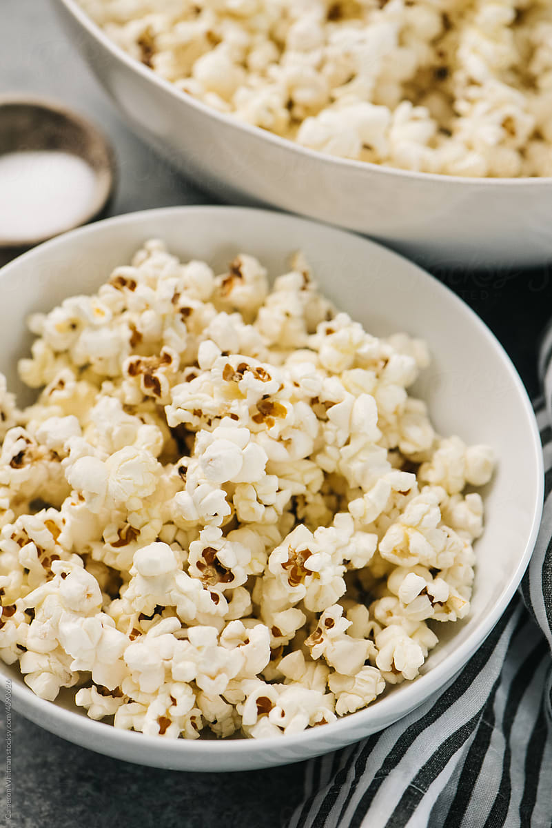 Salted and buttered popcorn