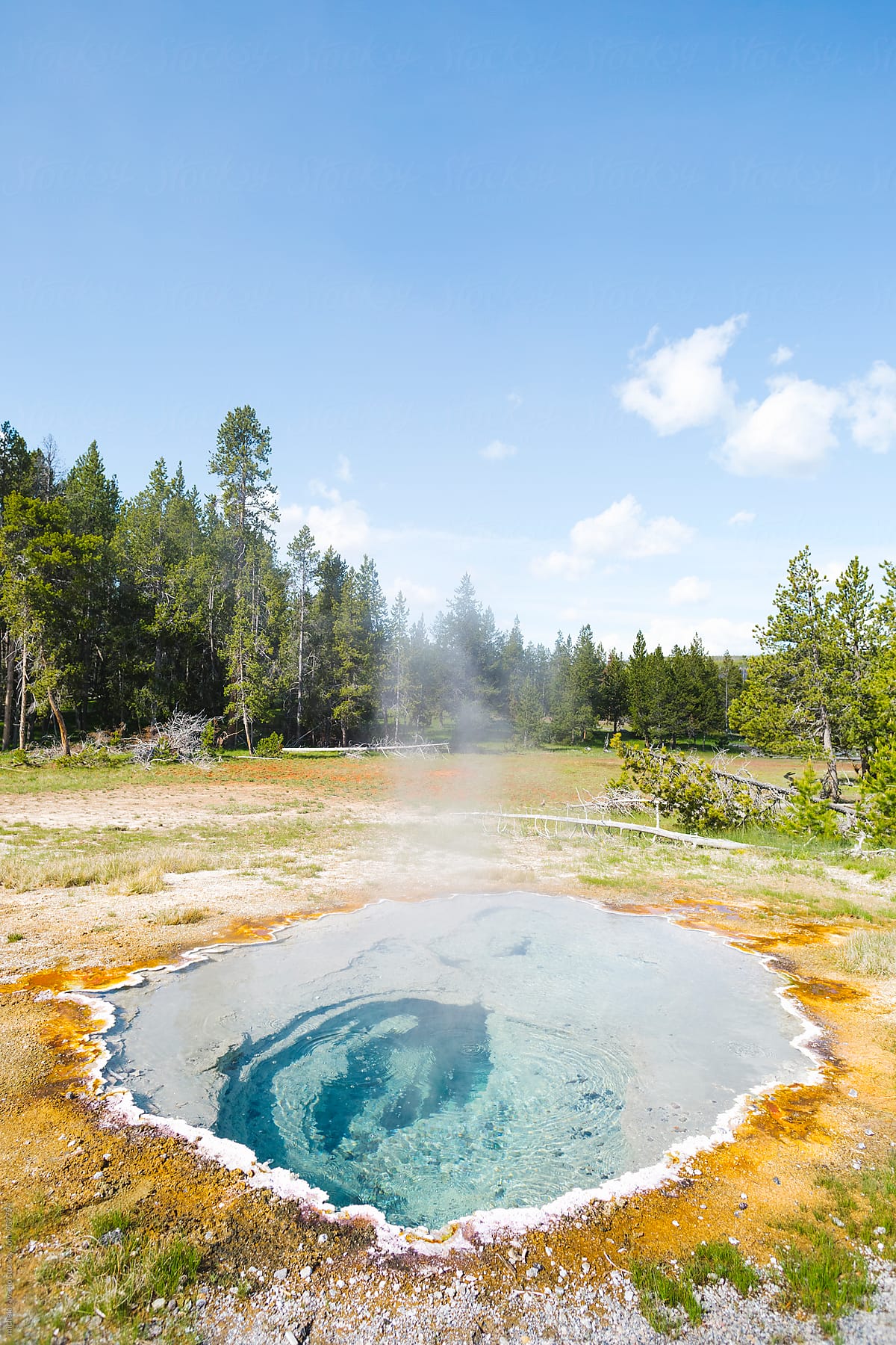 Hot spring water in Yellowstone National Park, USA