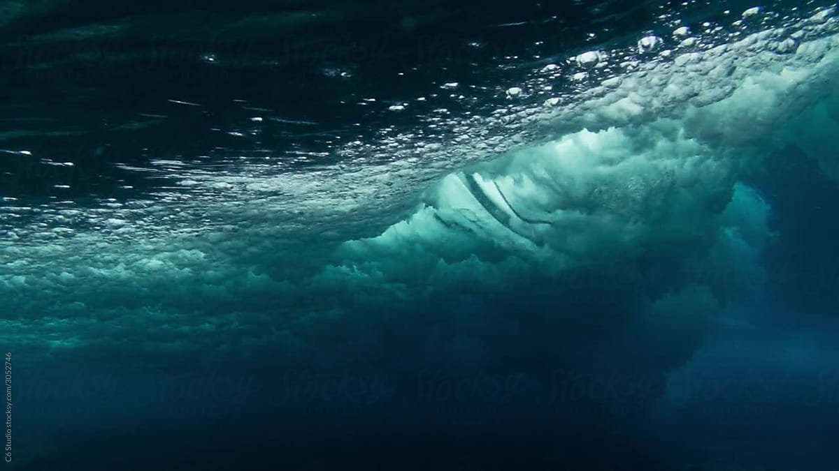 Top Down View Of Ocean Wave by Stocksy Contributor C6 Studio