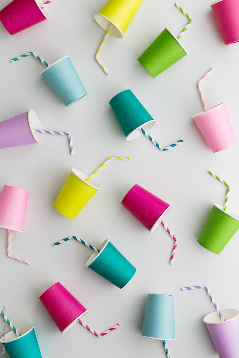 Colorful paper cup background