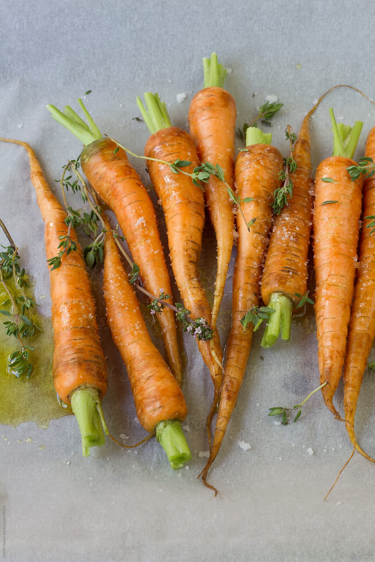 Carrots on baking paper