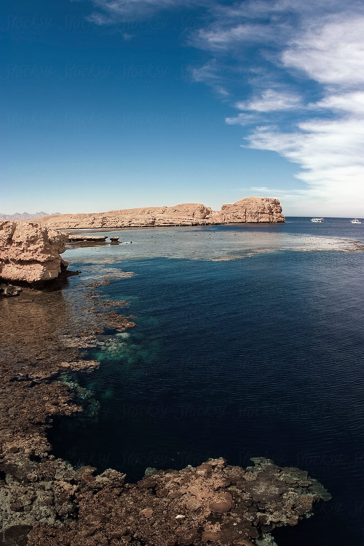 Rocky coastline and coral reefs
