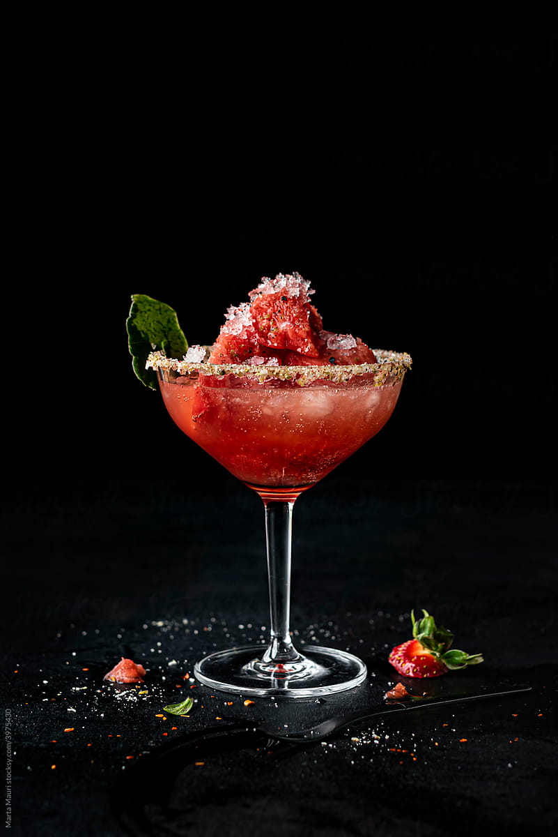 Watermelon and strawberry cocktail