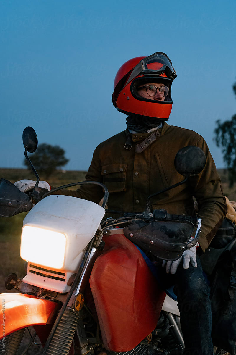 Motorcycle Rider at dusk