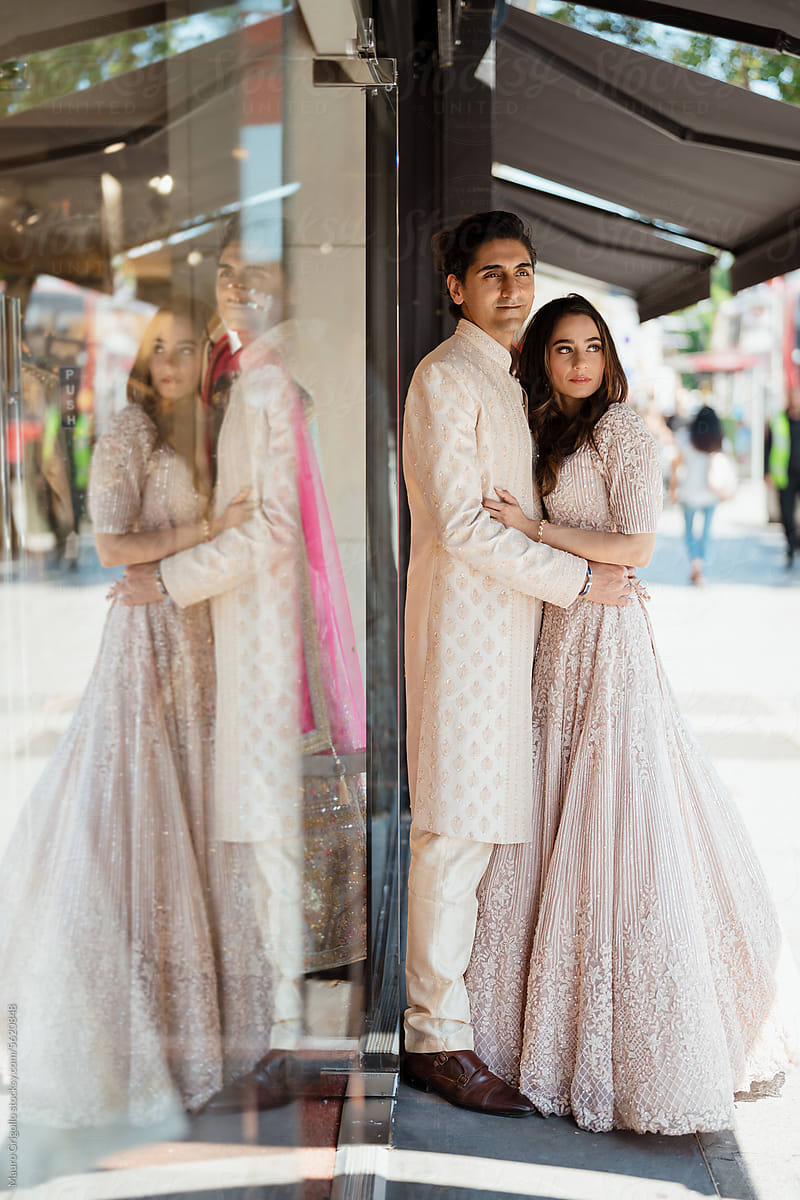 Indian couple in wedding clothes