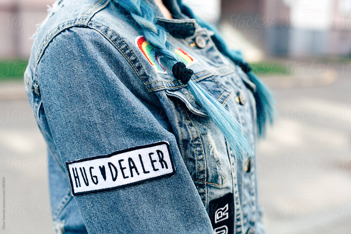 Jacket Hug Dealer Sticker Street Youth Culture" by Stocksy Contributor - Stocksy