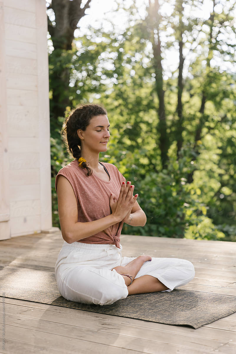 Woman In A Lotus Pose, Meditating