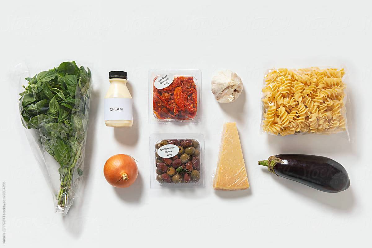 flat lay of meal kit