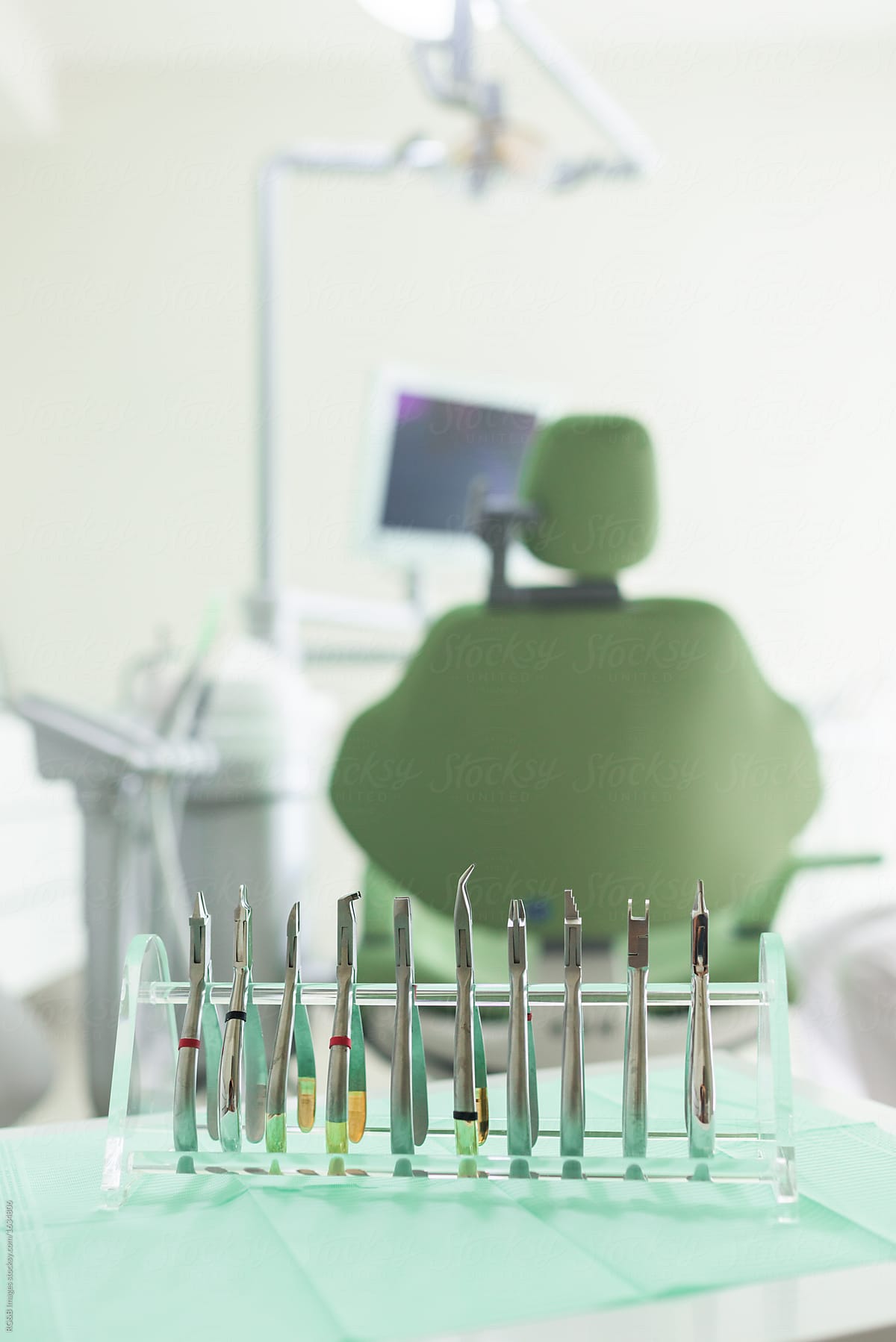 Dental instruments in orthodontic office