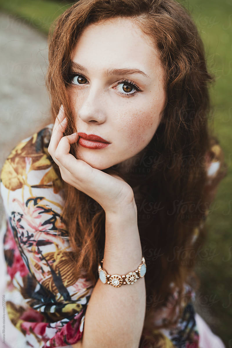 Portrait Of A Young Woman With Freckles By Jovana Rikalo Stocksy United