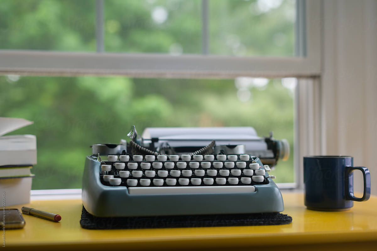 Typewriter by open window