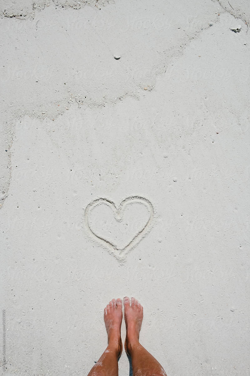 POV Beach Feet and Heart