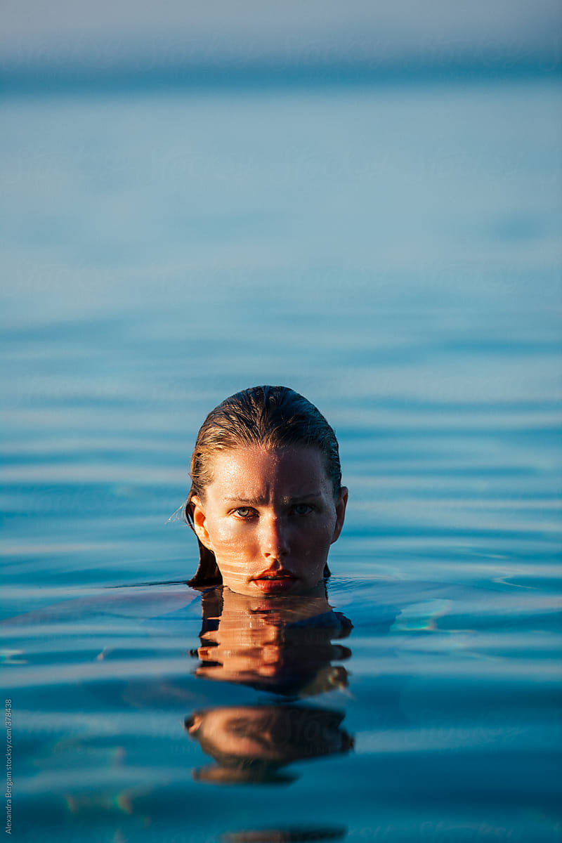 Portrait Of A Woman In The Sea By Stocksy Contributor Alexandra Bergam Stocksy 3007