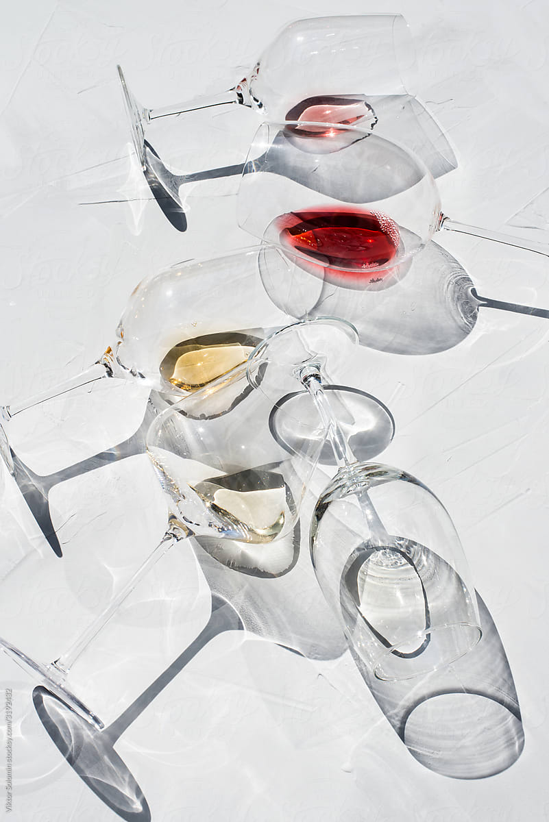 wine glasses with different types of wine