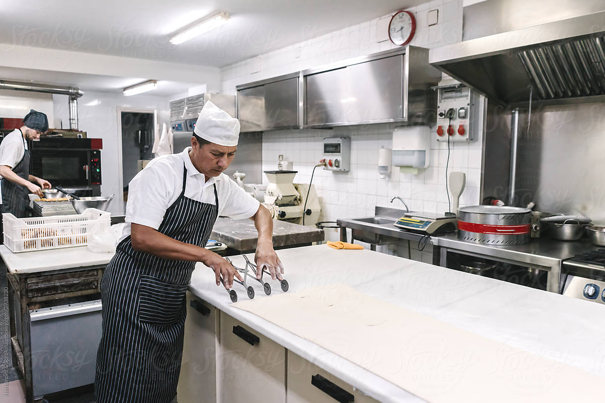 Pastry Preparation At Professional Kitchen