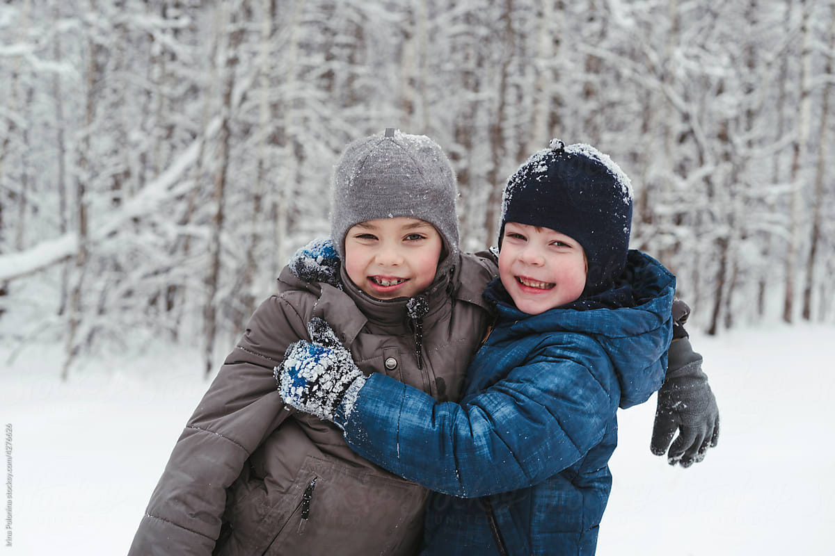 Winter kids portrait.