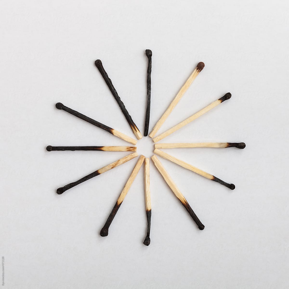 Time concept with matches