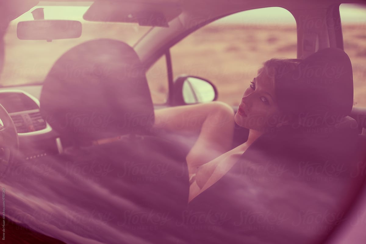 Girl Topless In Car
