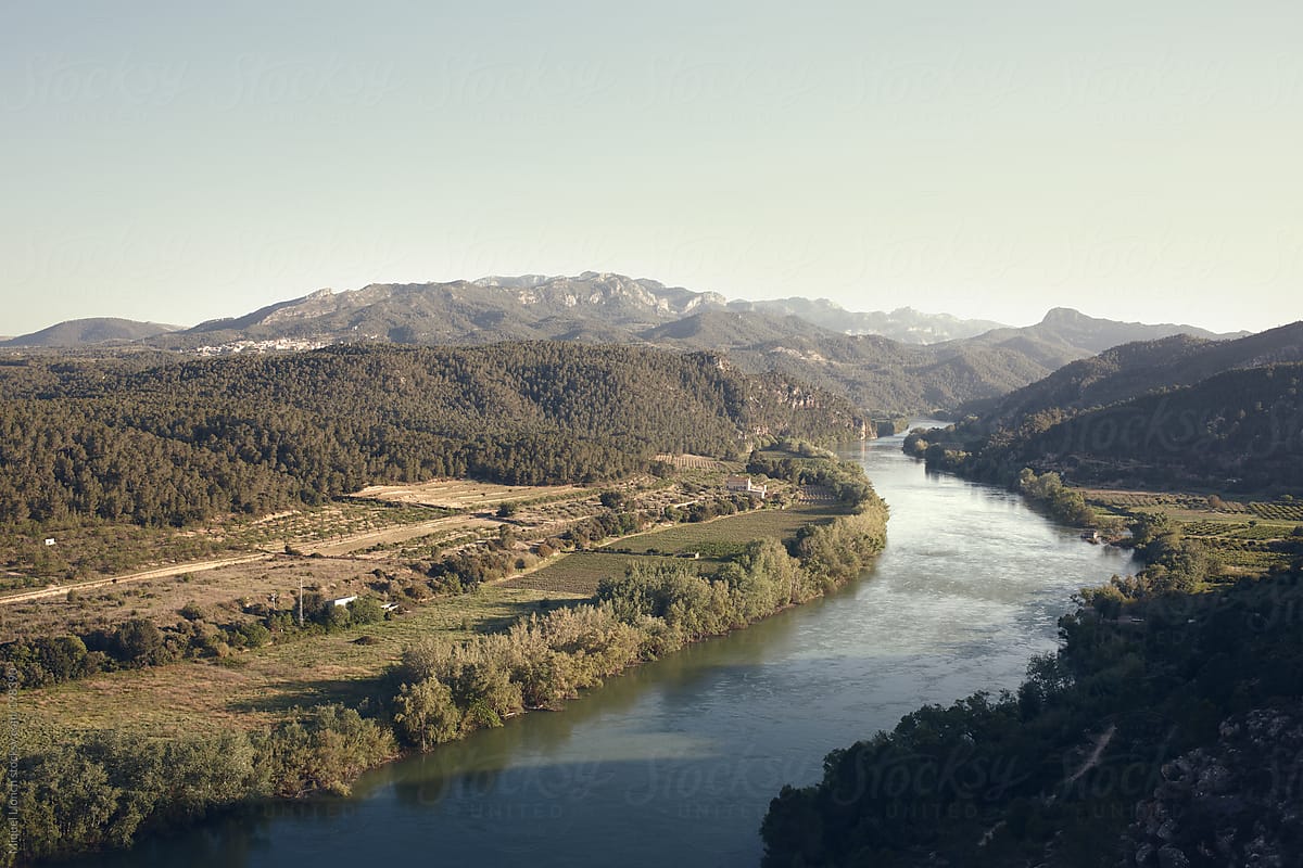 Overview of the Ebro river in Spain
