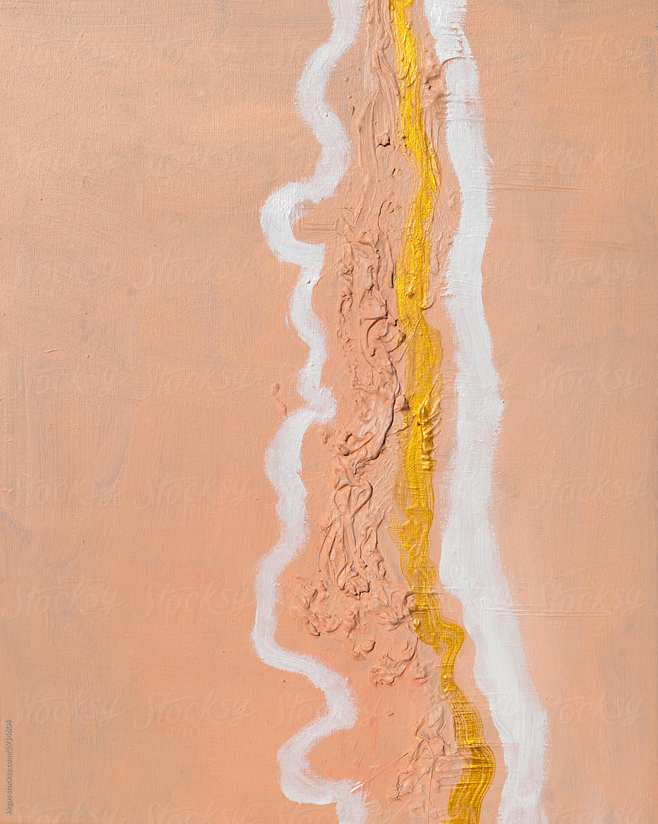 Peach abstract acrylic painting
