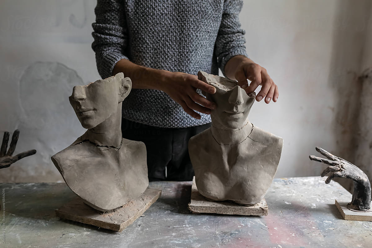 hands sculpture in progress