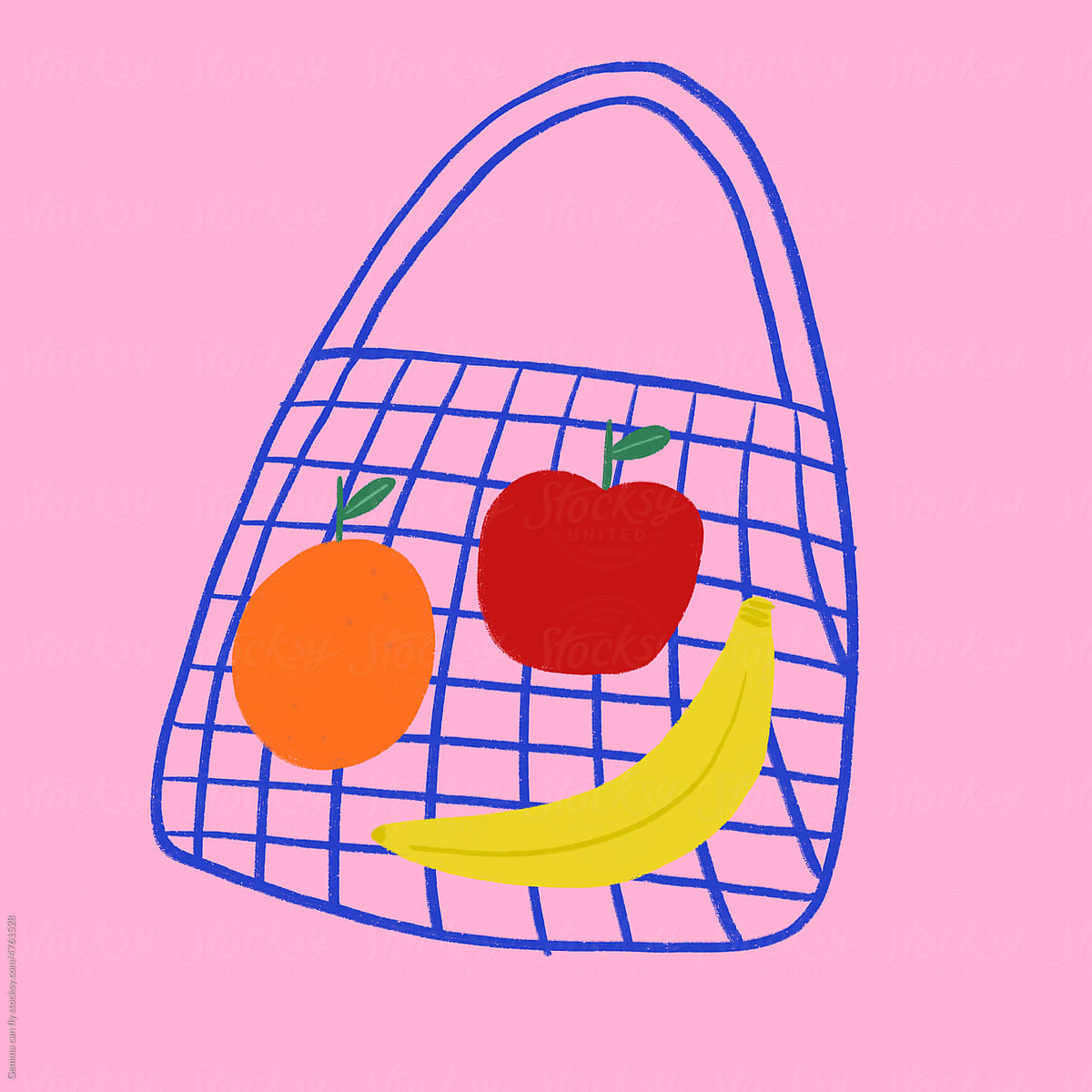 Fruit in a net shopping bag