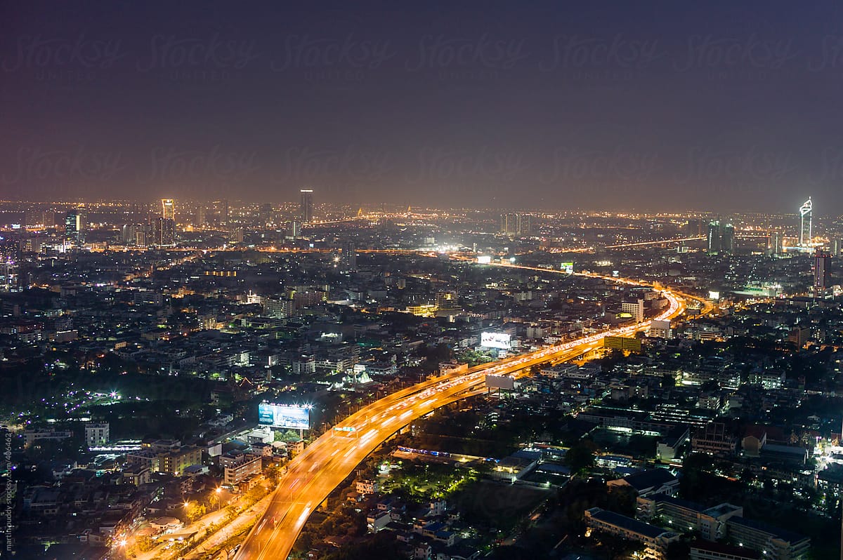 Bangkok skyline at dusk