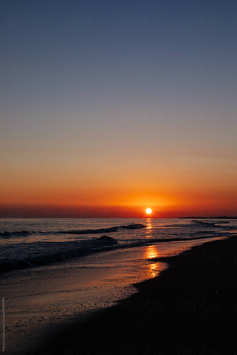 Sunset in the mediterranean sea