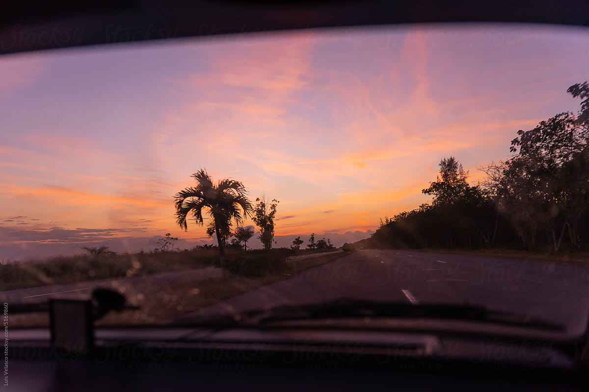 Sunset On A Road Trip