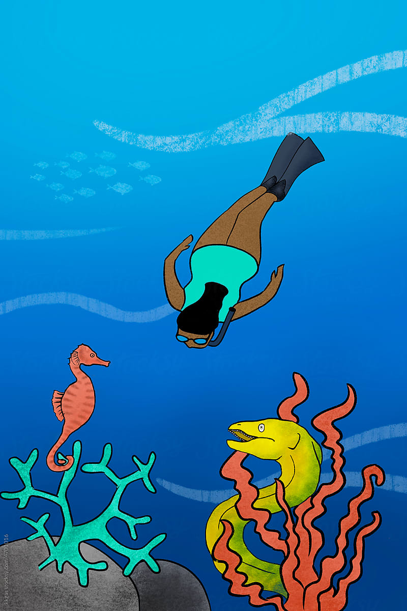 Scuba diver in the ocean