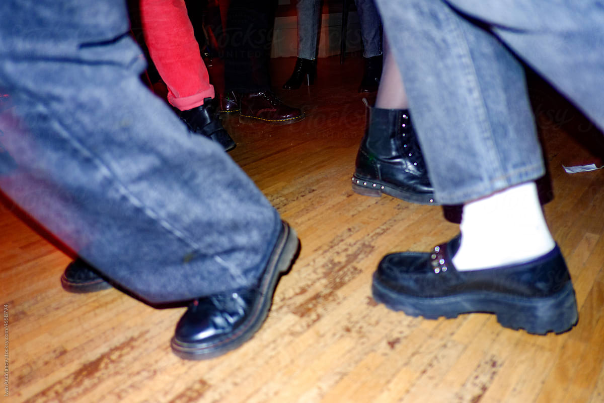 Abstract Dancing Feet Of People At Party