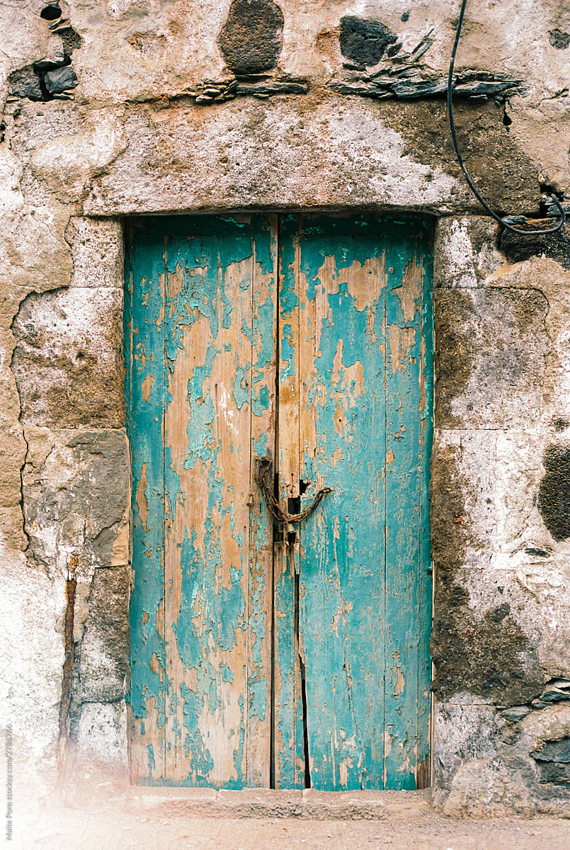 Old Teal Weathered Door